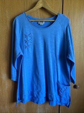 Wild Palms Chartreuse Cotton 3/4 Sleeve Tunic